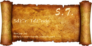 Sár Tünde névjegykártya